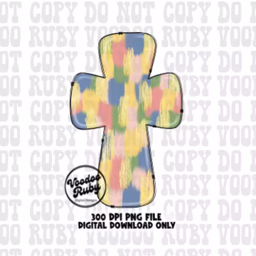 Painted Cross PNG Design: Christian Sublimation (Digital Download)