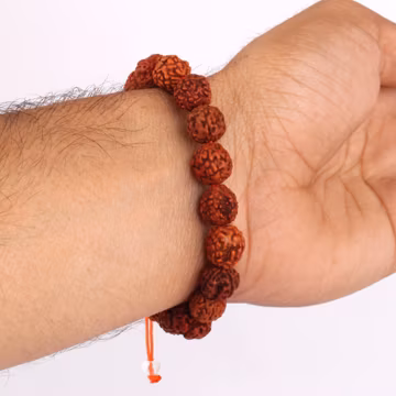 Rudraksha Natural Gemstone Yoga Meditation Beaded Bracelets for Men Women Stretch Bracelets