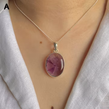 Star Amethyst Pendant / 925 Sterling Silver Pendant / Healing Gemstone / Gifts for her / Oval / Star Amethyst / Statement Star Amethyst