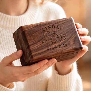 Custom Engraved Wooden Jewelry Box/ Personalized Solid Wood Organizer/ Bridesmaid Gift/ Wedding Gift/ Anniversary Birthday Gift for Her