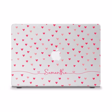Name MacBook case Cute MacBook Air 13 15 M2 M3 M4 MacBook Pro 13 14 16 inch Pink hearts Aesthetic custom Girly personalized MacBook case