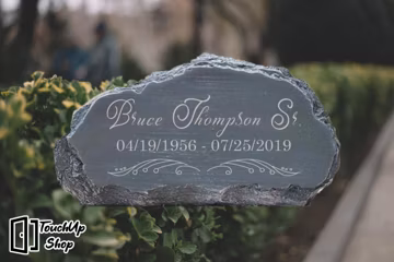 Custom Stone Garden Marker for Memorial, Personalized Sympathy Grave Sign with Dates Remembrance