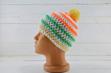 Vintage Hand Knit Wool Winter Hat Toque, Made in Bulgaria