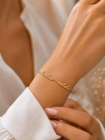 14K Gold Name Bracelet- Personalized Multiple Name Jewelry, Custom Name Bracelet for Mom, Dainty Gift for Women