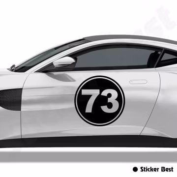 2x Custom Number Circle Rally Racing Decal Vinyl Sticker