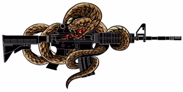 AR-15 Snake Sticker, Don't Tread On Me, Rifle Vinyl Decal