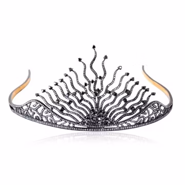 Wedding Diamond Tiara Crown, Sterling Silver 925 (Wedding Special)