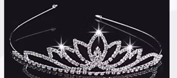Silver, Rose Cut Diamond Tiara Crown