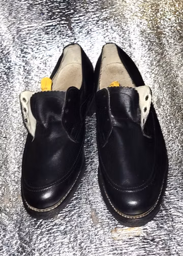 Vintage 1980s Black Leather Shoes, USSR Soviet Classic Retro Timeless Footwear