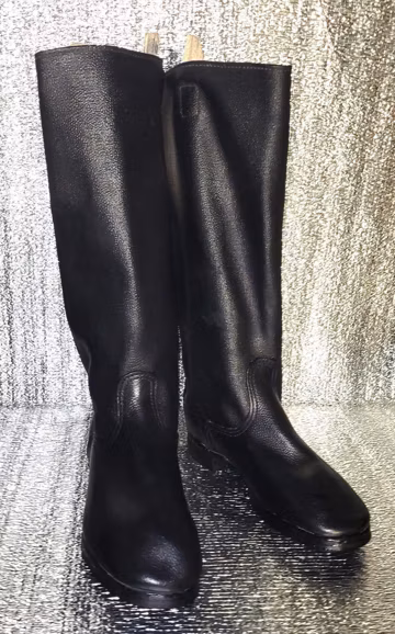 Vintage Tall Kirza Boots, Classic Retro Footwear, Rare Old Era Design, Soviet USSR