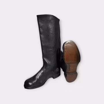 Vintage Tall Yuft Leather Boots Size 45, Classic Retro Footwear, Old Era Style, USSR Era