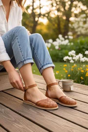 Mexican Leather Huarache sandals with Ankle Strap for Women, Mexican sandals, Mexican Shoes, leather sandals for women