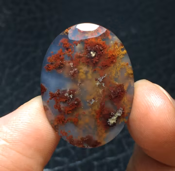 Bicolor Moss Agate Cabochon 28x21x6 mm