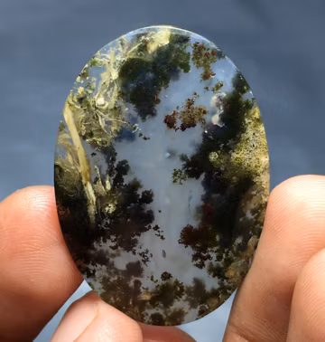 Scenic Moss Agate Cabochon 42x29x5 mm