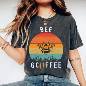 Bee Mom Shirt, Bee Owner Gift, Bee And Coffee Shirt, Pet Lovers Gift