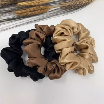 Handmade Charmeuse Silk Scrunchies: Pure Silk Hair Ties