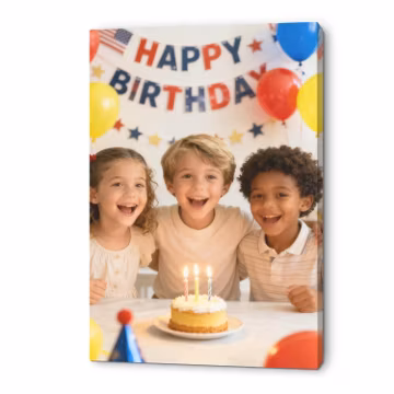 Custom Wall Art Personalized Photo Canvas Print Brithday Portrait Painting Family Pet Art