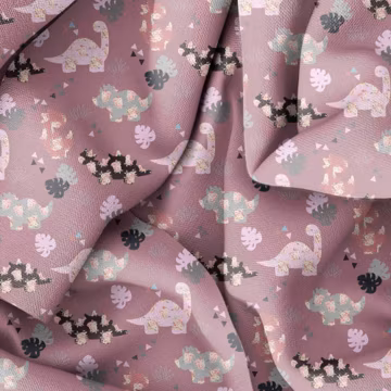 Cute Dinosaur Print Softshell Fabric | Dino Waterproof Raincoat Cloth | Sold by Half Metre | Boys Girls Kids Outdoor Jacket Sewing