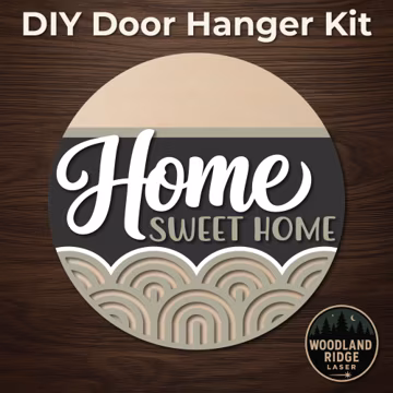 Boho Home Sweet Home DIY Door Hanger Kit – Laser Cut Wood Sign