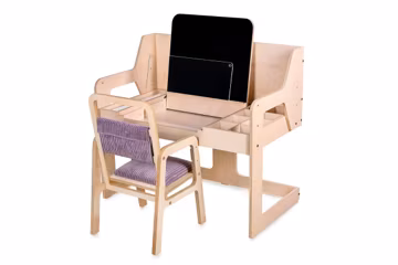 Adjustable Montessori Kids Table and Chair Set with Clear Acrylic & Chalk Blackboard, Sand Storage for Art, Drawing and Playing