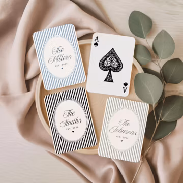 Personalized Wedding Playing Card Custom Poker Cards Couple Engagement Gift, Bulk Wedding Favor Deck of Cards, Game Night Family Gifts