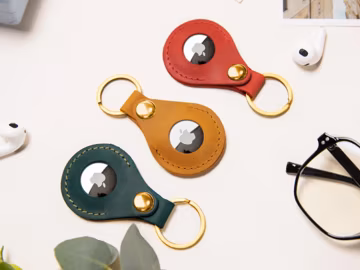 Leather AirTag Holder, Personalized AirTag Holder, AirTag Leather Case, Custom AirTag Keychain, Leather Keychain, Apple Airtag Holder