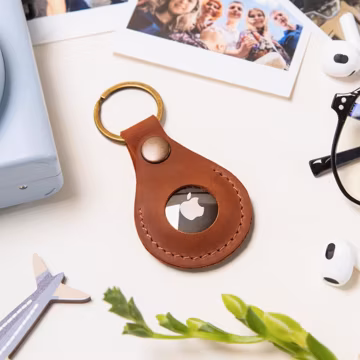 Personalized AirTag Holder, AirTag Leather Case, Leather AirTag Holder, Custom AirTag Keychain, Leather Keychain, Apple Airtag Holder
