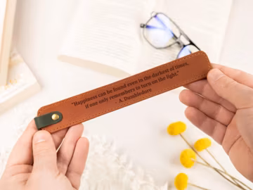 Engraved Leather Bookmark, Personalized Leather Bookmark, Book Accessories, Gift for Book Lover, Custom Leather Bookmark, Wedding Gifts