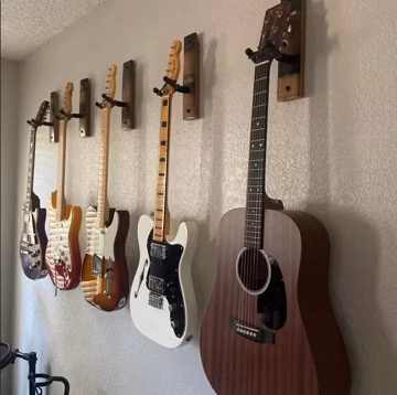 Whiskey Barrel Stave wall mount guitar Holder, Whiskey Barrel Stave Guitar Wall Mount, Guitar Hanger, Guitar Rack, Rustic Guitar Hanger Smal