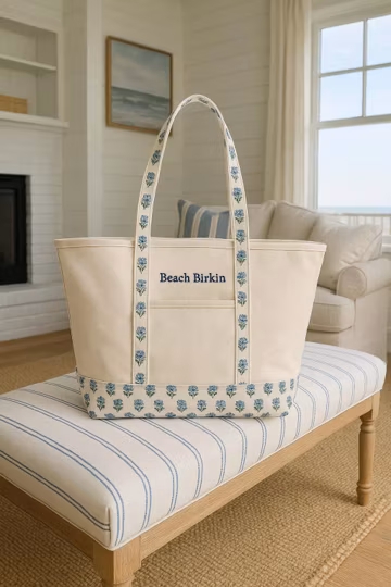 Personalized Canvas Tote, Embroidered Tote, Monogram Canvas Tote Bag, Custom Tote Bag, Preppy Boat Bag, Monogramed Beach Bag