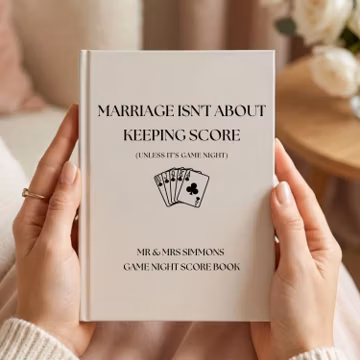 Custom Family Game Night Gifts - Personalised Score Book for Couples Board Game Lover, Game Scores, Wedding Gift For New Mr & Mrs