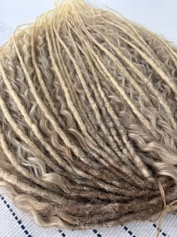 Blonde Ombre Synthetic Dreadlocks / Curly Viking Braid Hair Extension /Wave Dreads / Double Ended Set