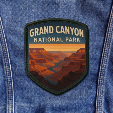 Grand Canyon Patch/Arizona Souvenir Gift/Iron-On Patch/Nature & Wildlife Badge/Sew-On Applique for Clothing Jacket/Hiking Camping Gear