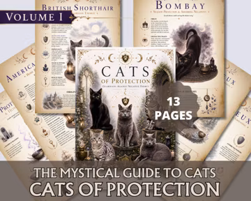 The Mystical Guide to Cats Vol. I | Cats of Protection | Spiritual Cat Symbolism | Printable Grimoire Pages PDF