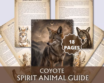 Coyote Grimoire Pages Printable, Spirit Animal Guide, Coyote Rituals, Sigils, Oracle Spread, Witchcraft PDF