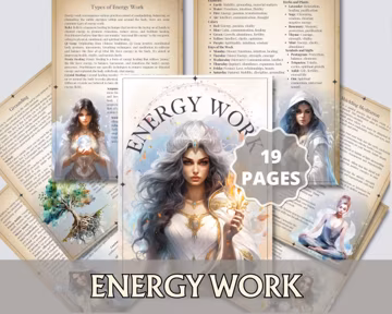 Energy Work Grimoire PDF | Printable Book of Shadows Pages | Chakra, Cleansing, Shielding, Grounding & Healing Guide