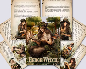 Hedge Witch Grimoire Pages: Herbalism, Spellcasting (PDF Download)