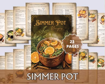Simmer Pot Recipes: 30 Magical Blends for Grimoire (Printable PDF)