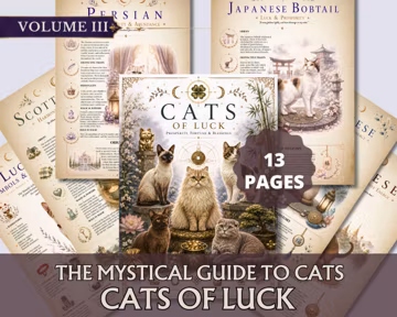 The Mystical Guide to Cats Vol. III | Cats of Luck | Lucky Cat Symbolism | Prosperity Magic | Maneki Neko | Printable Grimoire PDF