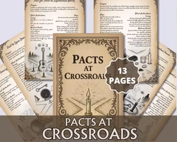 Crossroads Pacts Grimoire PDF | Pacts & Rituals Guide | Witchcraft Spellwork Printable Book of Shadows Pages