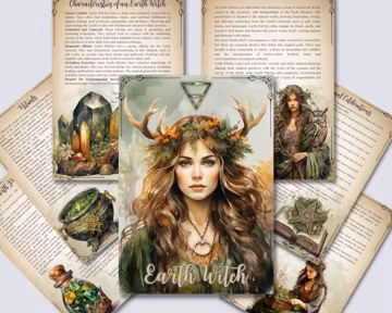 Earth Witch Grimoire Pages: Printable Book of Shadows (PDF)