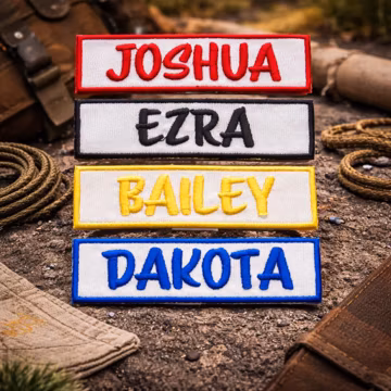 Custom Embroidered Name Tag Patch, Iron-On or Sew-On Applique for Jacket Backpack, Personalized Badge, Outdoor Gear Label, Camp Supplies