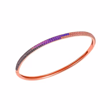 Rose Gold Plated Bracelet Sterling Silver 925 Shiny Pave Sparkle Gemstones Elegant Hand Accessories Jewelry