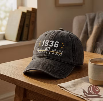90th Birthday Gift Custom Embroidered Hat • Aged to Perfection 1936 • Personalized Vintage Dad Hat