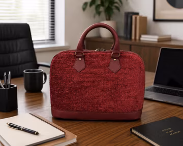 Burgundy Velvet Handbag | Handmade Leather Clamshell Purse | Artisan Tote Bag | Gift for Women