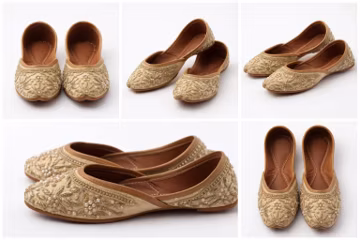 Women's Jutti /Pearl Embroidered Handcrafted Jutti for kids/Girls Jutti/kHUSSA/mojaris/ballet shoes/Punjabi Jutti / Golden Color Jutti