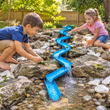 Water Canal Channel Builder - Flow Track - Water Run Toy for Beach and Outdoor Play