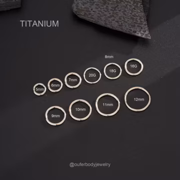 16G/18G/20G Implant Grade Titanium Hinged Hoop – Cartilage Hoop, Nose Piercing, Septum Ring, Seamless Clicker, Tiny Hoop Earring (5-13mm)