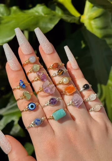 Buy 2 Get 1 Free Crystal Ring | Natural Gemstone Jewelry, Raw Crystal Ring, Dainty Ring, Birthstone Ring, Custom Jewelry, Wire Wrapped Ring