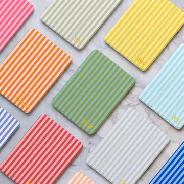 Personalized Stripe iPad Case with Pencil Holder, Fits iPad Air 7/6, iPad Pro 11/13, iPad 11/10/9, Initials iPad Mini 6/7 Aesthetic Cover